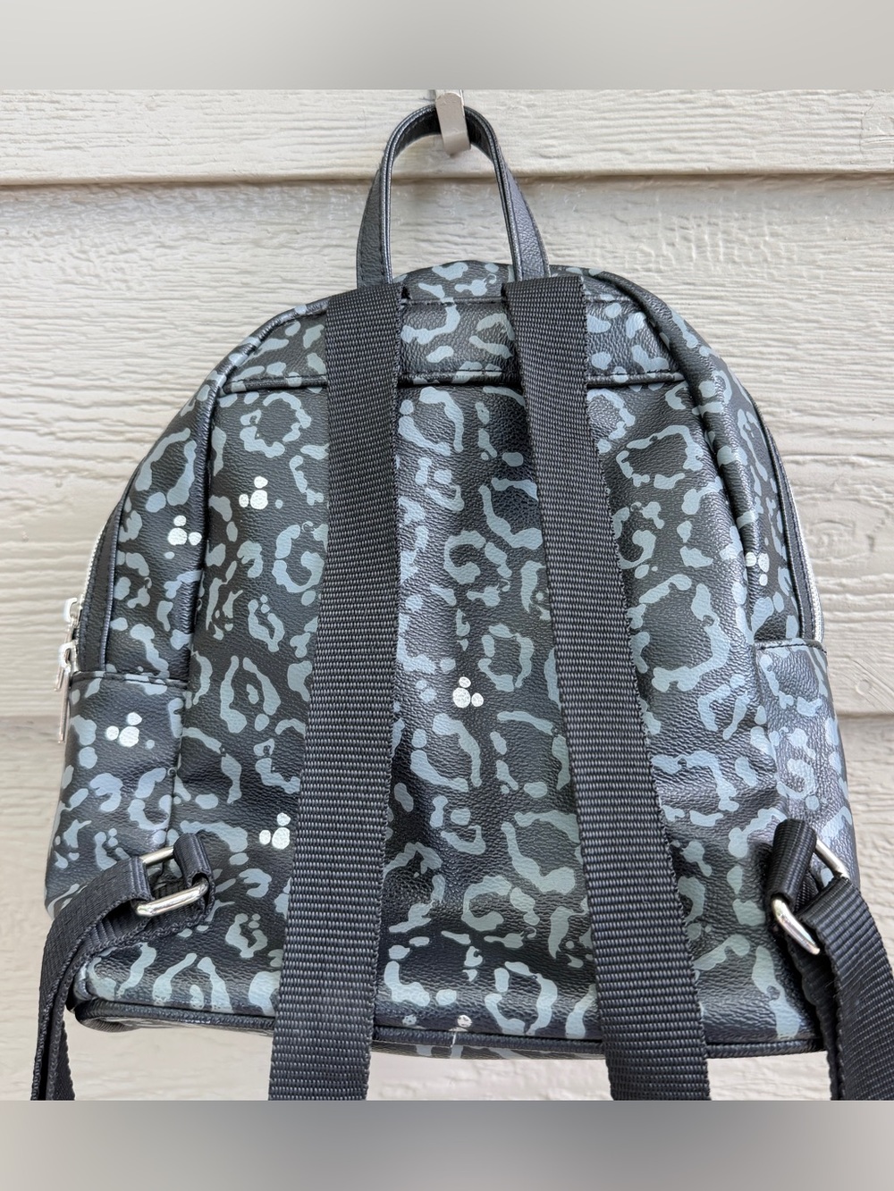 Disney Parks Animal Kingdom Black Leopard Print Icon Mini Backpack Hidden Mickey - Picture 4 of 16